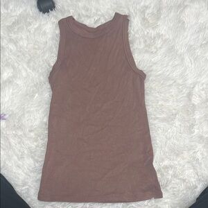 A New Day Brown Fitted Tank Top
